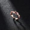 Huitan Fashion Women Lighting Opening Ring Inlaid Bright Cubic Zirconia Elegant Party Daily Accessories Versatile Lady Jewelry