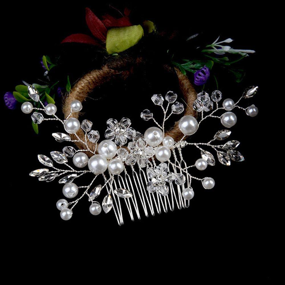 Pearls Rhinestone Leaves Wedding Hairstyles Jewelry Bridal Tiaras Hairbands  Girls