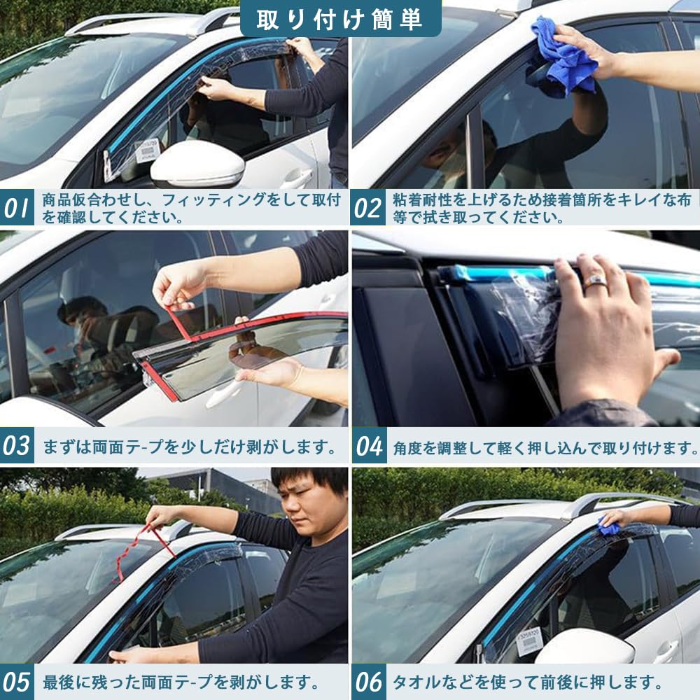 OKAYOHINN Door Side Window Rain Sun Defender Exterior Black Acrylic Left and Right Set of Easy Compatible with 2023 N-BOX JF5/JF6 Visors, Visors,