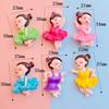 10Pcs New Cute Resin Ballet Dance Girl Series Flat Back Parts Embellishments For Hair Bows Accessories