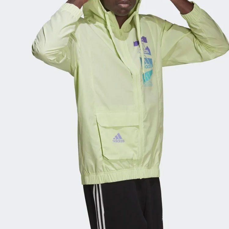adidas Jackets Men's Green Hooded Moderate Other HE4304