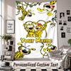Custom Tapestry Wall Hanging, Marsupilami Personalized Name Text Home Wall Decor