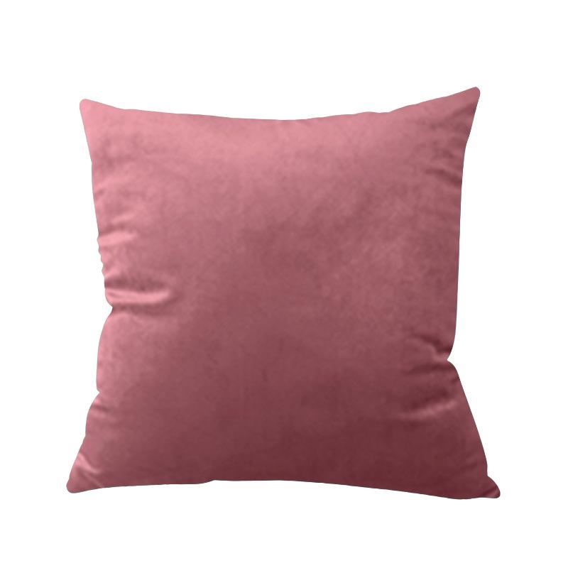 Short Plush Pillowcase Ins Style Solid Color Simple Pillow Sofa Cushion Flannel Pillow Light Luxury