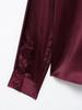 TAOP&ZA Women's Spring/Summer Elegant Solid Silk Satin Slim Fit Shirt