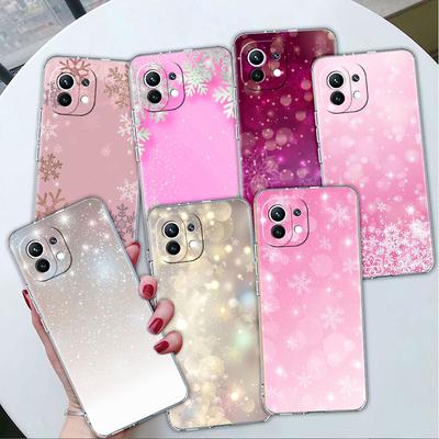 Christmas Snowflake Snow Clear Case For Xiaomi Mi 11 Lite Poco X3 NFC M3 Pro F3 F1 12 Note 10 11T 9T Transparent Phone Cover