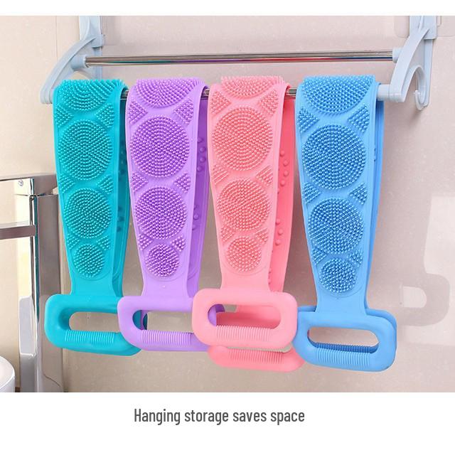 Silicone Double-Sided Long-Handled Bath Towel & Massage Scrubber
