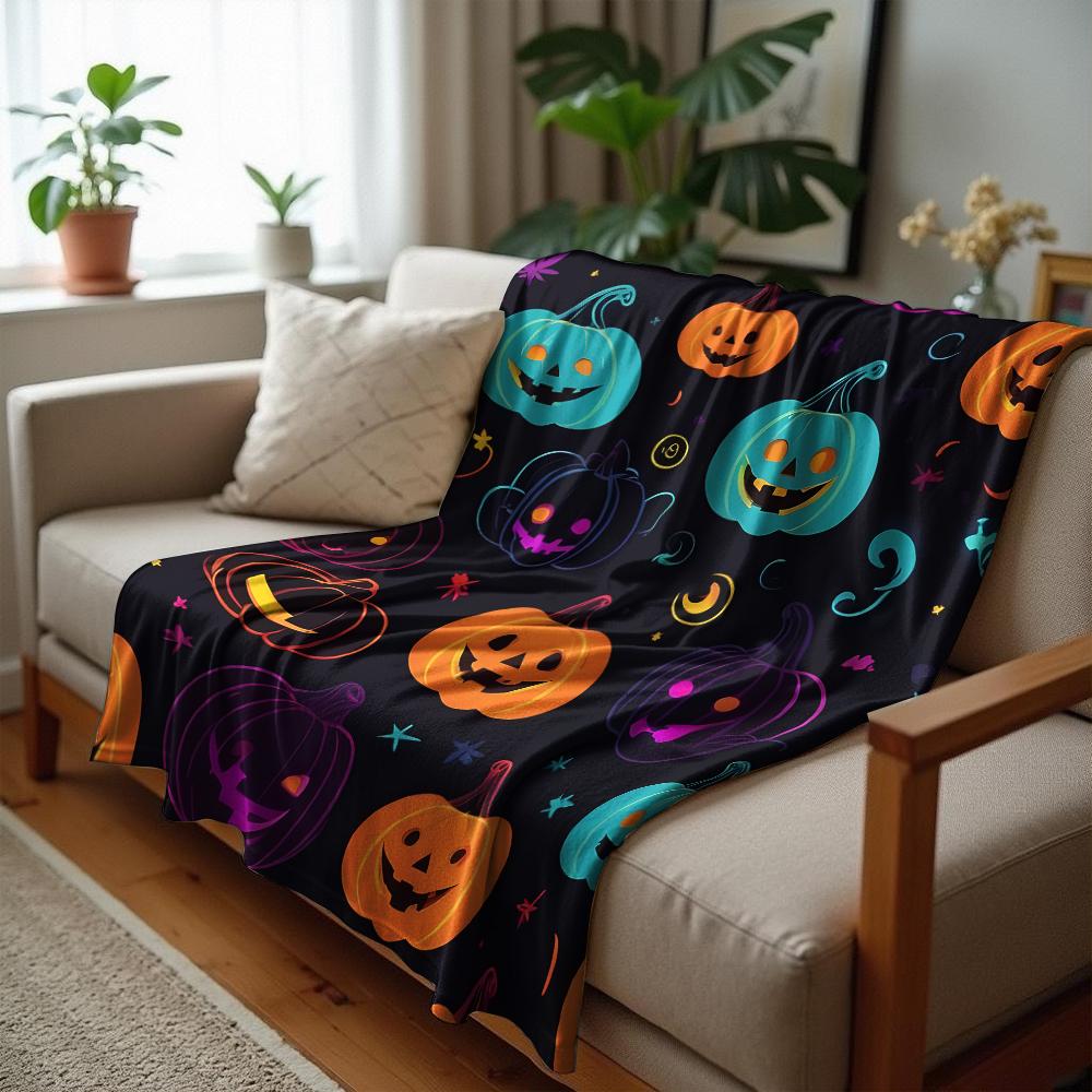 Neon Blurry Gradient Soft Flannel Blanket Breathable Warm Throw for Office Car Sofa Kids Room Birthday Xmas Gift