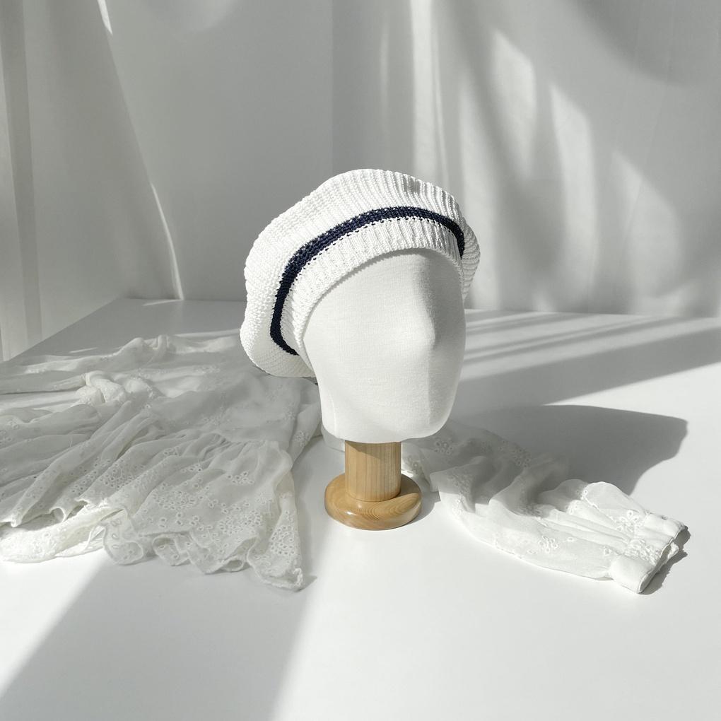 Women's Summer Striped Hat Knit Beret