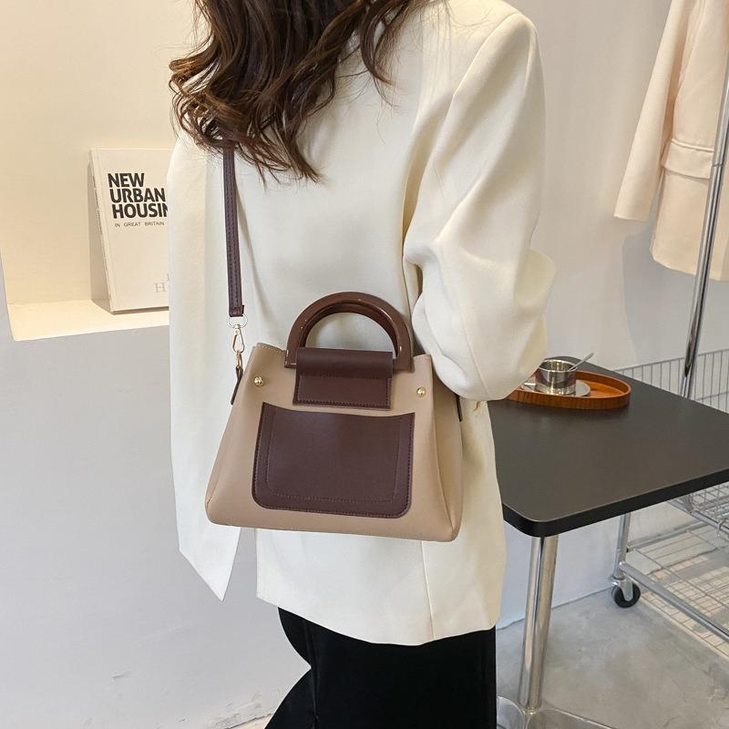 Popular small bag women's new fashion handbag casual commuting contrasting color single shoulder oblique span bag