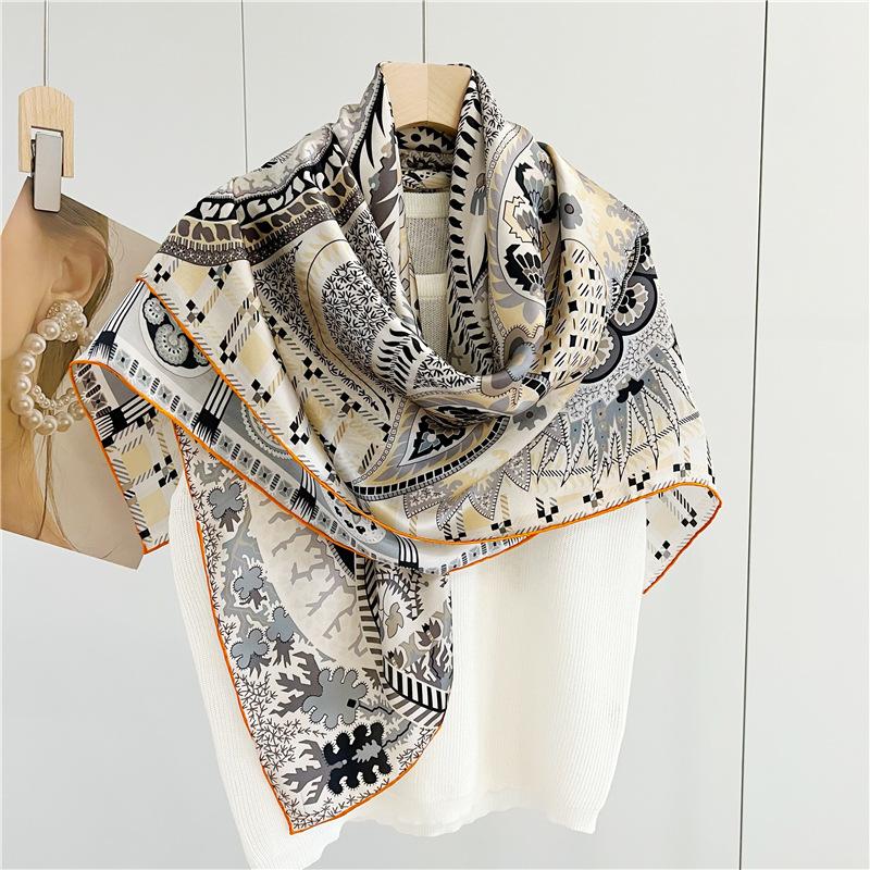 Очательный кешью! Ханчжоуский шелк Шелковый шарф Женский весенне-осенний Шарф из шелка-тутовника Многофункциональная шаль