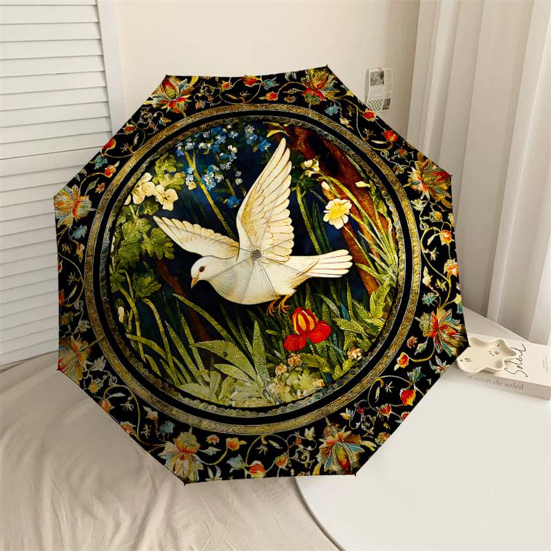 

1PC bird flowers Umbrella-8-Rib Reinforced, Automatic Open, Lightweight & Durable, Cute Fashion Accessory for Outdoor-K1251