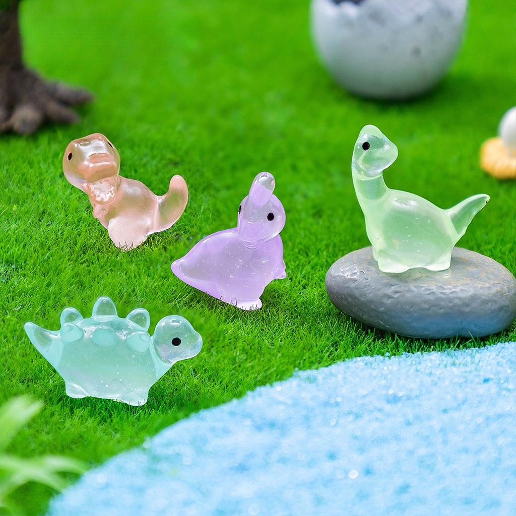 30/50 Stück Kreative Leuchtende Dinosaurierfiguren Leuchtende Mini-Harz-Dinosaurier Spielzeug für Weihnachten Feengarten Dekoration Geschenke