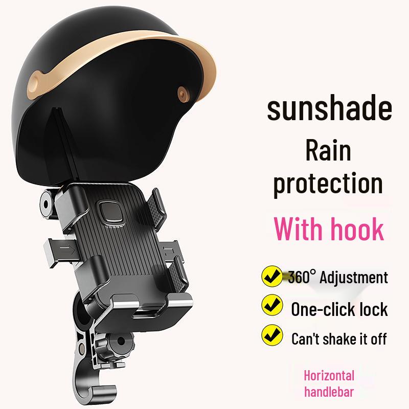 

Shockproof Rearview Phone Holder with Hat for Electric Scooter Navigation