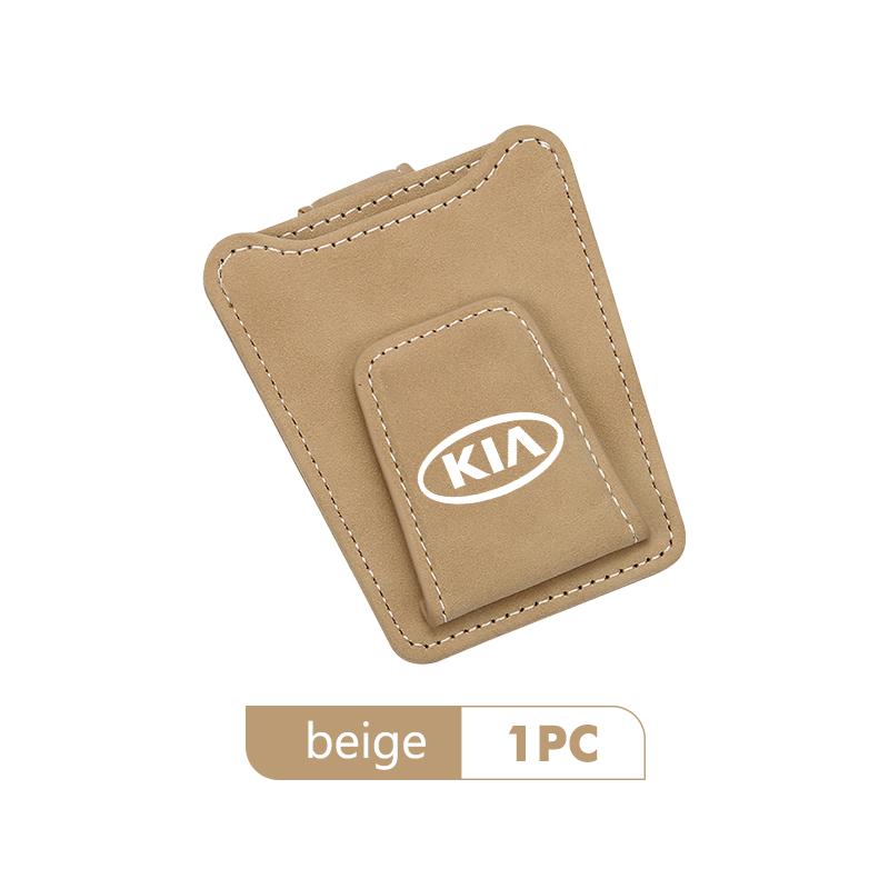 Suede Car Sun Visor Glasses Clip Sunglasses Card Storage Box Accessories For KIA Cerato Proceed Venga Stonic Picanto Sorento