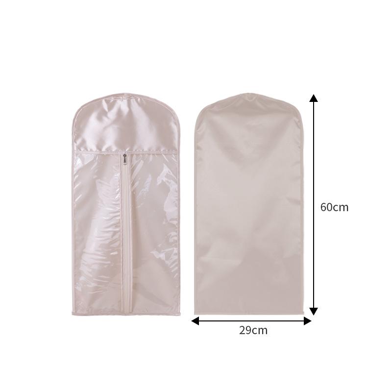 

Dustproof Wig Storage Bag Zipper Transparent Visible Hair Piece Packaging Bag 29x60 шампанського
