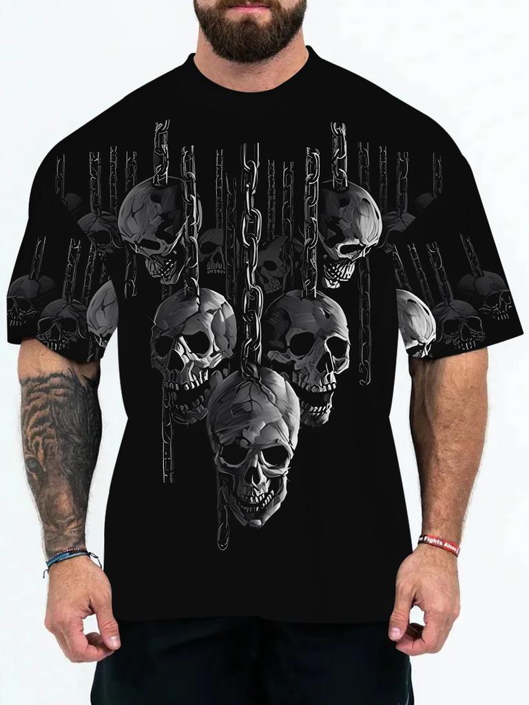 New 3D Digital Printed Summer Fashion Men's T-shirt with Animal and Character Patterns Large Size T-shirt