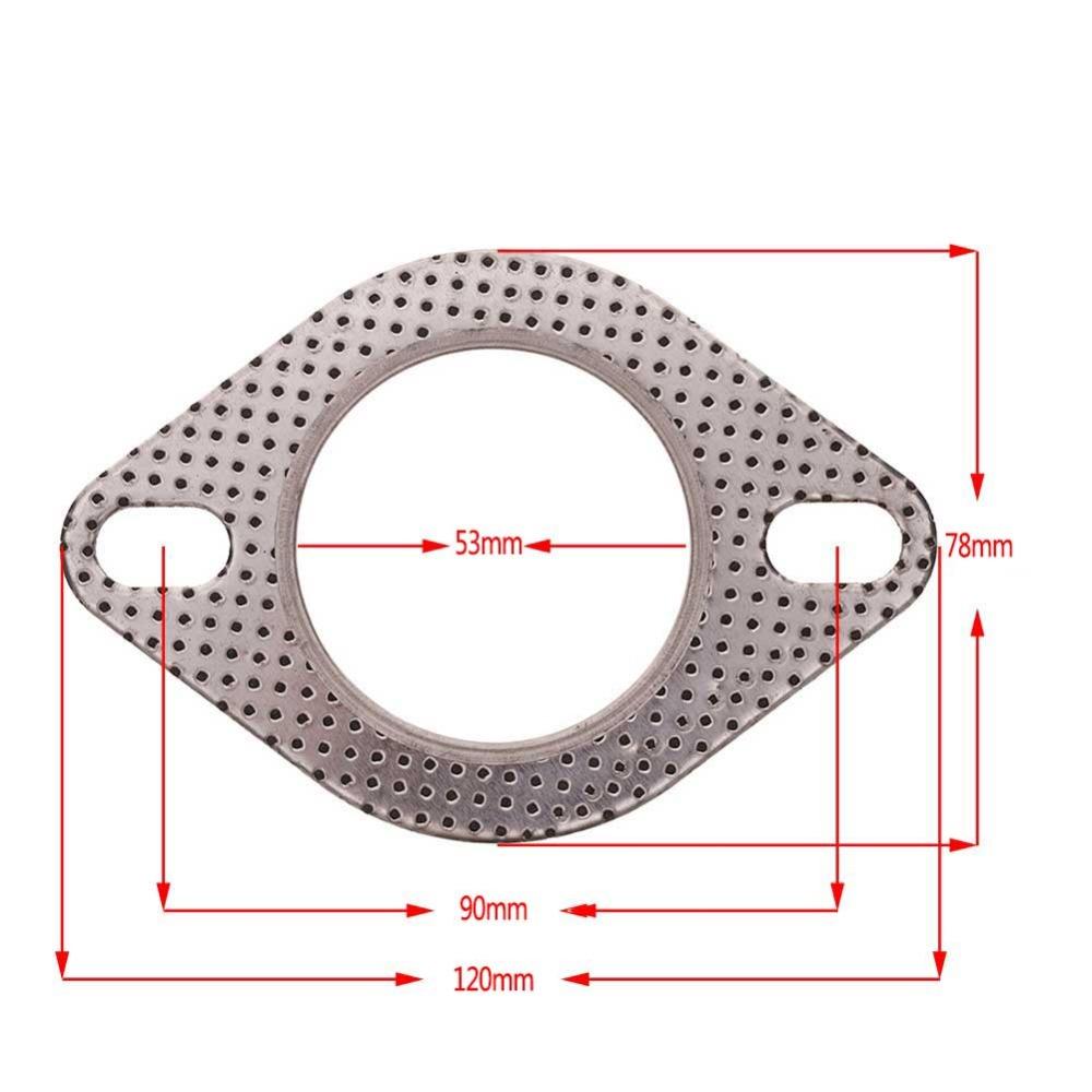 1Pcs 2-Bolt Hole 2.0'' Inch High Temperature Exhaust Gasket Turbo Flange 53mm Reinforced Car Accessories Engine Gaskets 6