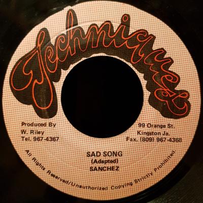 7inch Record SANCHEZ - Sad Song NONE Techniques Jamaica Reggae, Ska & Dub Used