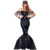 Abito da Sera da Sirenetta Principessa Senza Spalline con Paillettes per Adulti - Costume di Halloween