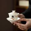High-Grade White Porcelain Gongfu Tea Set with Gaiwan, Teapot, Teacups, and Fairness Cup - Perfect for Reunions and Business Gifts.