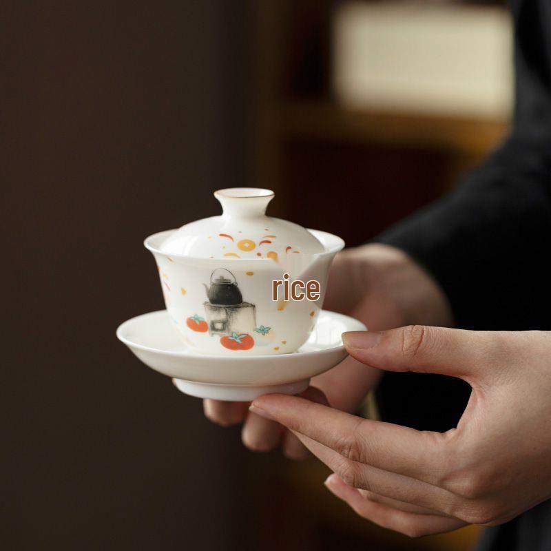 High-Grade White Porcelain Gongfu Tea Set with Gaiwan, Teapot, Teacups, and Fairness Cup - Perfect for Reunions and Business Gifts.