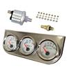 Chrome 3 in1 Triple Auto Gauge Meter Kit 52mm (8-16V Volt Meter +100-250℉ Water Temperature Gauge+ 0-100 psi Oil Pressure Meter) with Console for