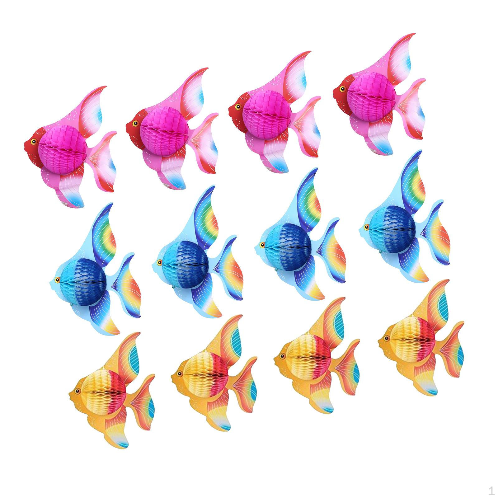 

Hanging Tissue Fish Decorations Party Decor, Adventures , Set of 12