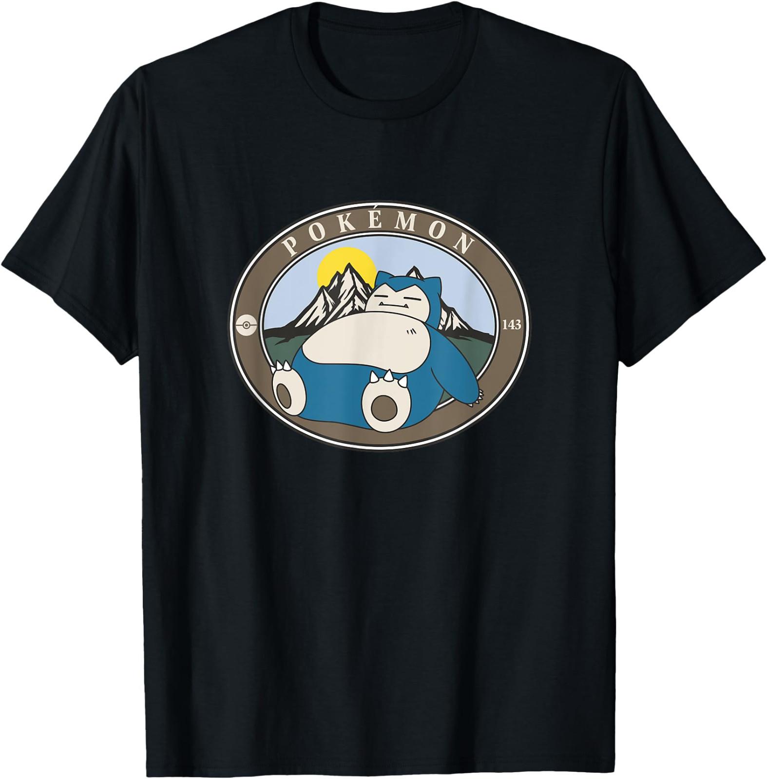 Pokémon 143 Snorlax Sleepy Outdoor Adventures Park Badge T-Shirt All Size S-4XL XXL