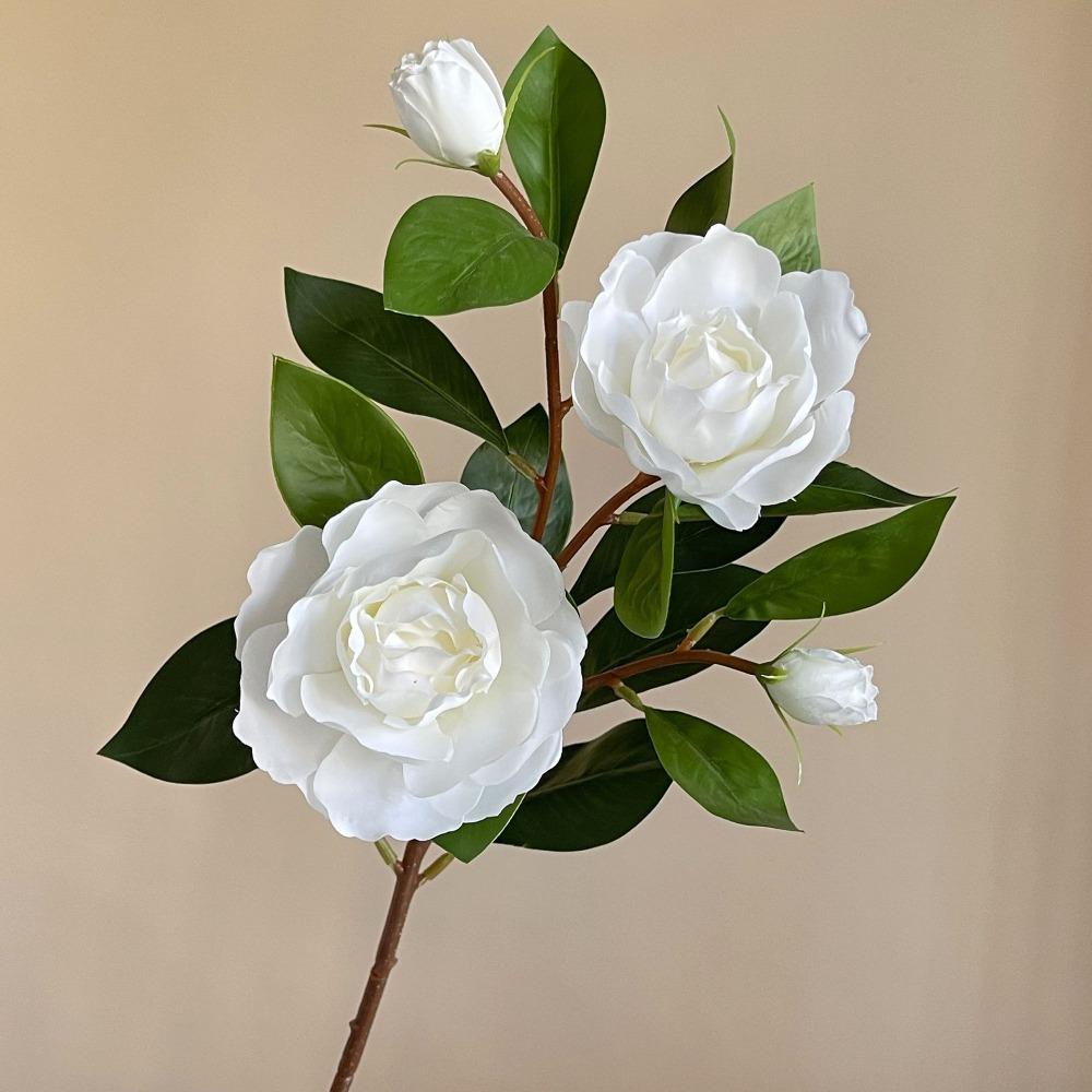 Handmade Artificial Gardenia Branches Real Touch Fake Flowers  Wedding Party Decor