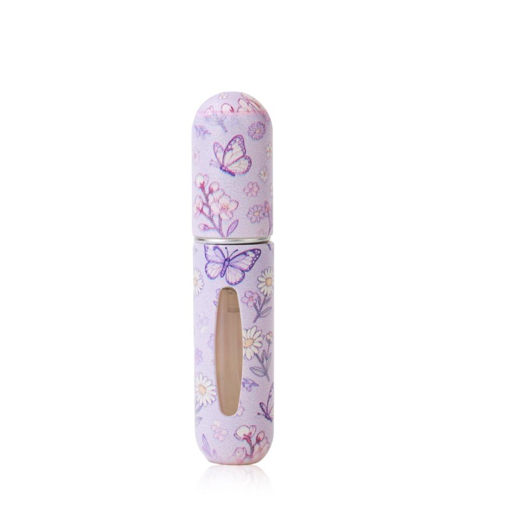 5ml Mini Perfume Bottle Floral Series Empty Spray Rotating Bottle Refillable Storage Sprayer Empty Cosmetic Containers