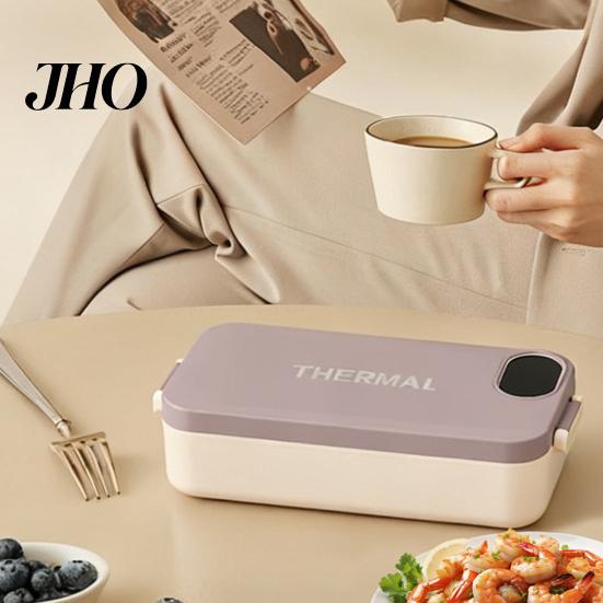 Electric Lunch Box 900ml Heated Capacity 2-in-1 Stainless Steel Warming Travel Non-Stick Coating Portable Meal Container for Office Car