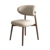 Nordic Modern Minimalist Solid Wood Dining Chair with Soft Pack Backrest - Comfortable Light Luxury Ram's Horn Design for Home, Restaurant, and Hotel.