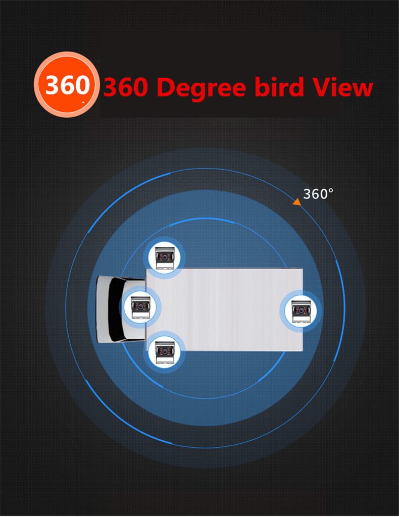 720P 4CH H.264 Car Vehicle DVR Video Recorder Box With 7" HD Car Monitor 4Pcs CCD Front Rear Side Camera For Truck Van Bus