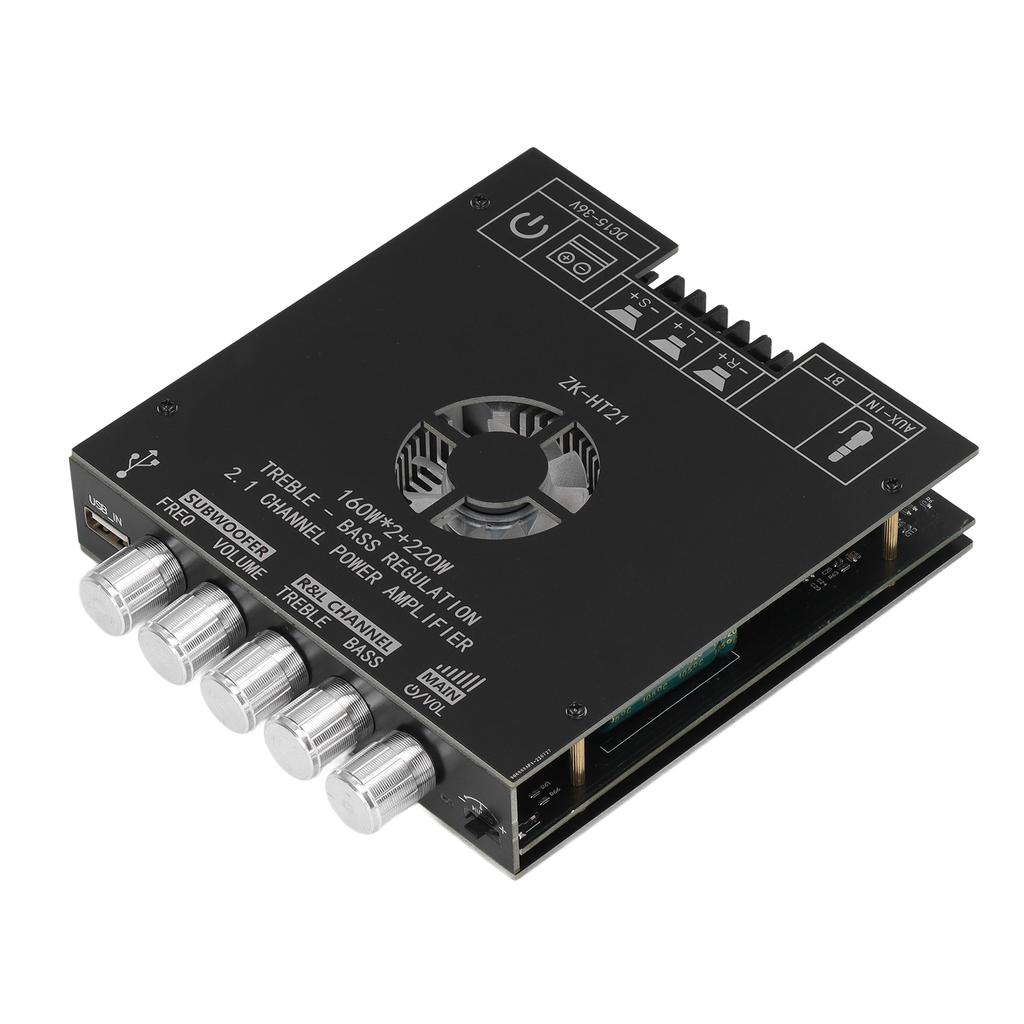 Subwoofer Amplifier Board 2.1 Channel 100W 500mV Volume Control High Safety ZK HT21 Power Amplifier
