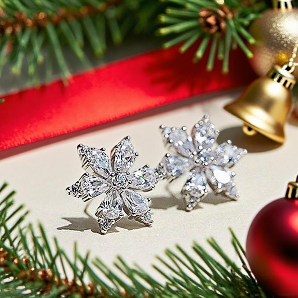Elegant Snowflake Earrings, Ladies' Wedding, Engagement Party, Jewelry Accessories, Gifts