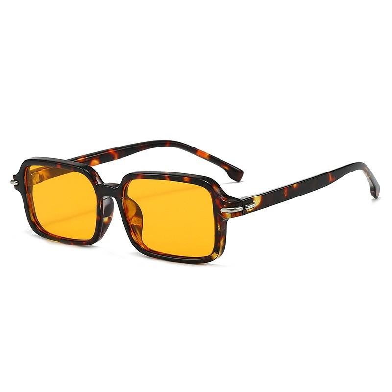 Classic Black Frame Square Sunglasses With Uv Protection For Casual And Night Out