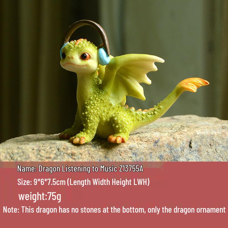 Adorable Cartoon Dragon Resin Ornament - Dinosaur Figure Gift for Friends & Teachers