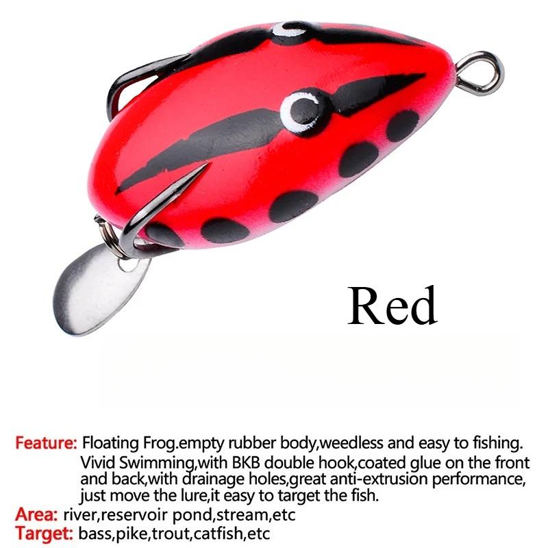 Umpan Katak 4cm/5.6g Soft Frog Fishing Lure Mini Soft Lure Double Hooks Top Water Ray Frog Artificial Bait