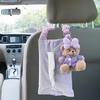 Car Tissue Box Bear Doll Tissue Holder For Backseat Plush Backseat Car Tissue Case Holder Multifunctional Tissue Box Storage For