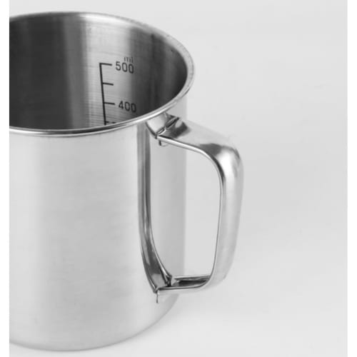 FiveLn Stainless Steel Heat-Resistant Measuring Cup, 500/1000/2000 Ml, Large Capacity with Graduated Measuring Cup, Commercial Grade, Can Also Be Used