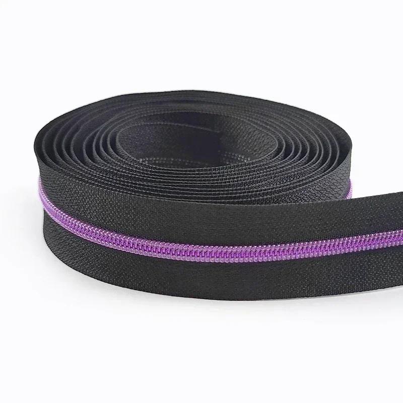 Meetee 10/20M 5# Nylon Zippers Tape + Zipper Slider Puller for Sewing Bag Shoes Garment Zips Repair Sew Crafts DIY Accessories