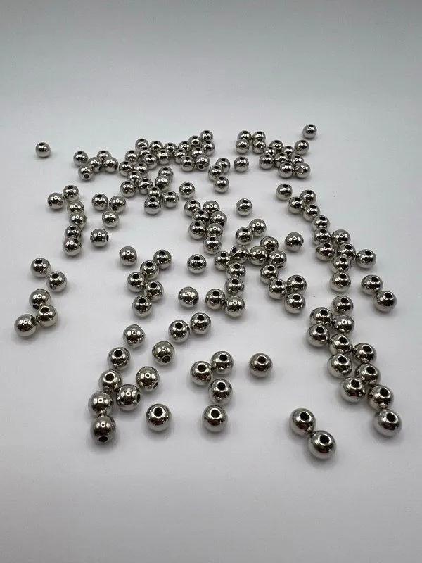 

Металлические серебристые бусины 6 мм, 100 г. One Size