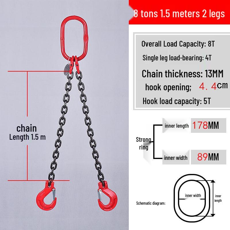 Multi-Hook Manganese Steel Chain Sling for Cranes & Forklifts