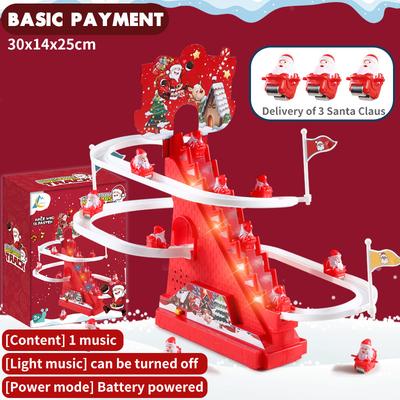 Elektrischer Weihnachtsmann Treppensteigend Fernbedienung Schienenrutsche Früherziehung Puzzle Weihnachtsspielzeug Kinderspielzeug Geschenke