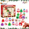 Soft Slow Rebound Toy Christmas Squeeze Advent Calendar 2026, 24 Days Mini Rising Fidget Cute Santa Tree Snowman Ornaments Toys Countdown Calendar,