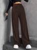 2026 Autumn/Winter Women's Solid Color Wide-Leg Pants: High Waist Drawstring with Elastic Waist for Casual Wear