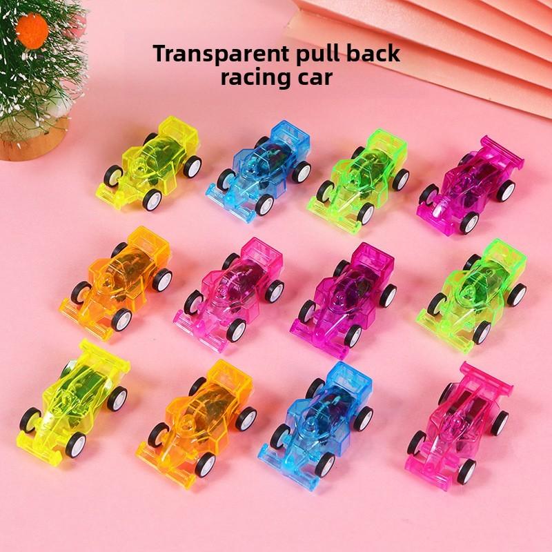 Mini Push Plastic Back Car Toy With Color Transparent Design For Kids Learning