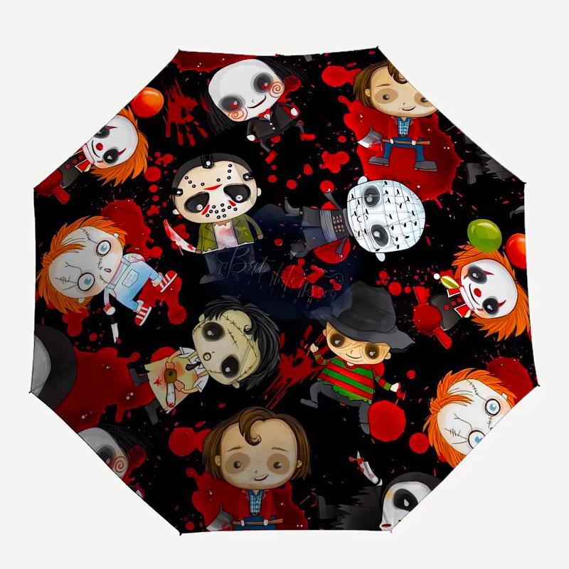 1pc Halloween Horror Icons Umbrella with Plastic Handle,Suitable for All Seasons Home Travel Outdoor UmbrellaM1342