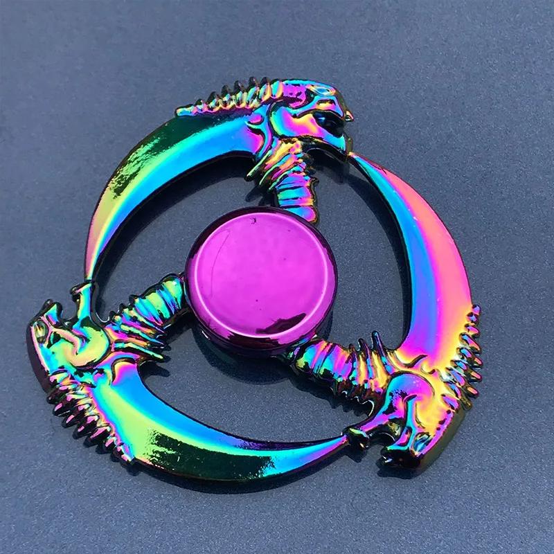 Metal Colorful Finger Spinner Toy Rainbow Fidget Spinner Hand Spinner Anti-Anxiety Toy for Children Adult Relieves Stress Gifts