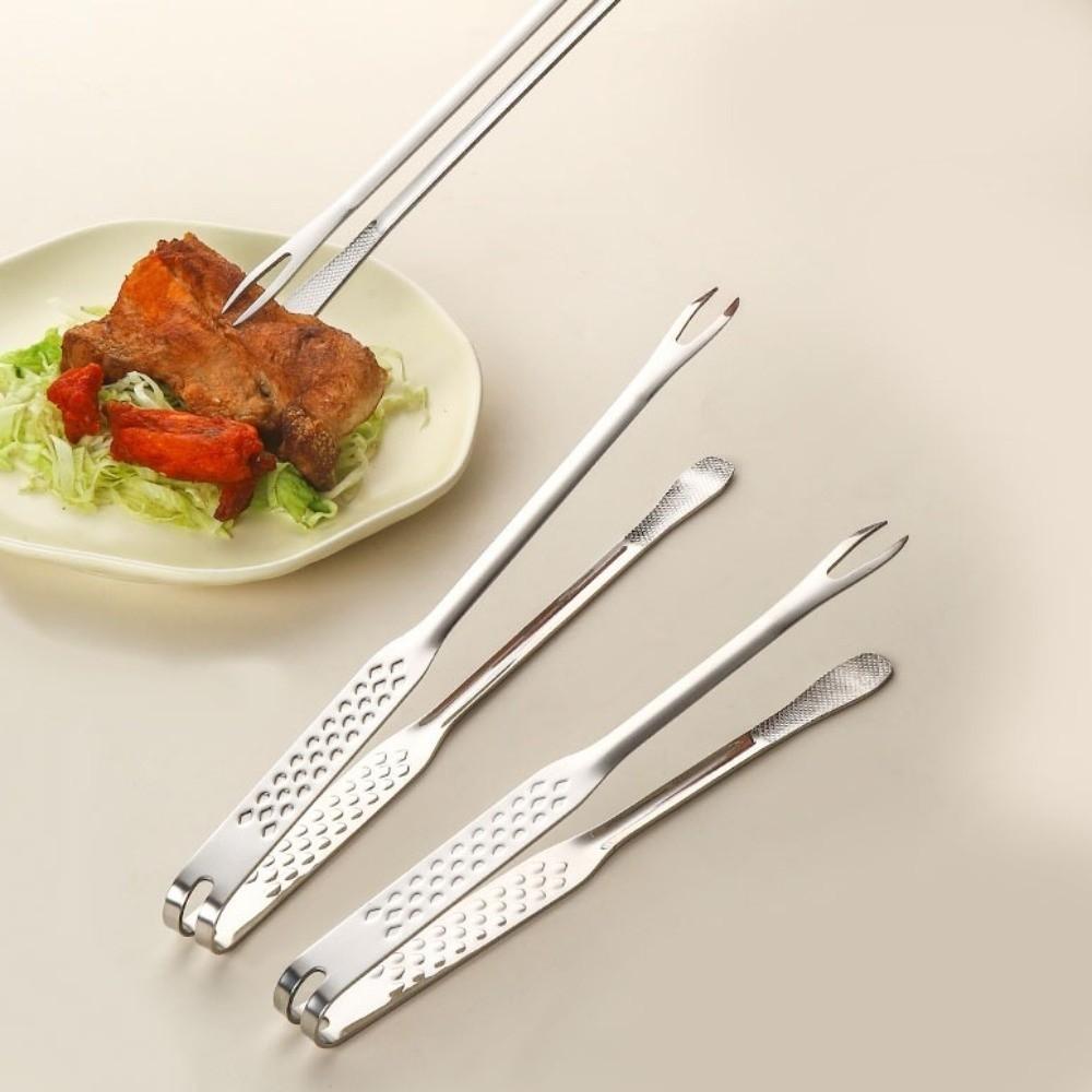 Heat Resistant Long Handle Grill Tongs Non-Slip Kitchen Tongs Barbecue Tongs  Barbecue